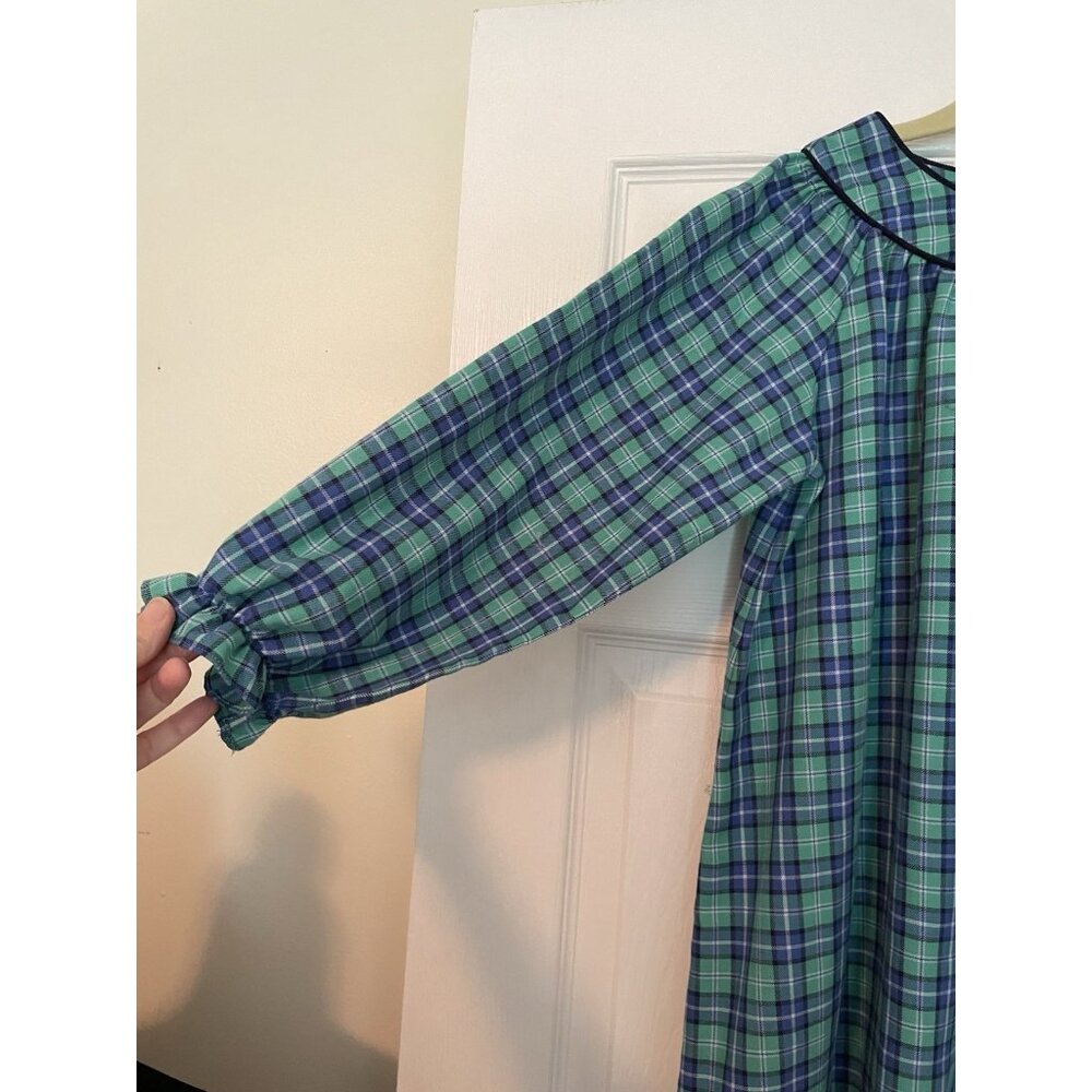 boutique girls dress 10 Castles and Crowns blue plaid bishop flannel long sleeve - Picture 3 of 8
